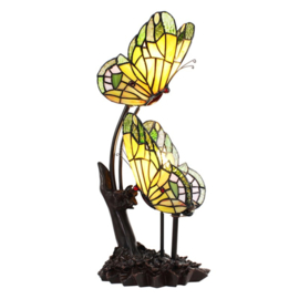 6230 Tiffany lamp H47cm Green Butterflies in Love