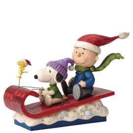 CHARLIE BROWN ,SNOOPY & WOODSTOCK Snow Day H19cm Jim Shore Peanuts , last one