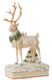 White Woodland Reindeer Centerpiece H37cm Jim Shore 6008870 laatste exemplaar 