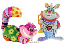 Cheshire Cat & White Rabbit H7cm Set van 2 Mini-figurines by Britto *