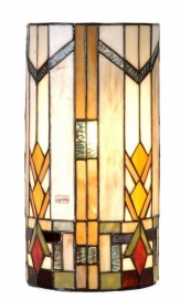 9907 Wandlamp Tiffany H35cm B17cm Cilinder model Durban