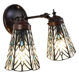 6215 * Wandlamp met 2 Tiffany kappen Ø13cm Celestial Light