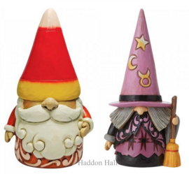 Candy Corn & Witch Gnome H15cm - Set van 2 Jim Shore beelden, retired *