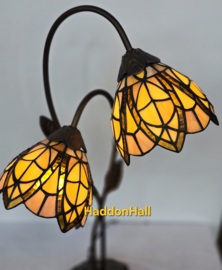 8119  Tafellamp H61cm met 2 Tiffany kappen Ø15cm Flow Souplesse