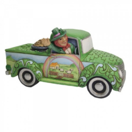 Leprechaun in Green Truck Figurine B21cm Jim Shore 6010268 retired