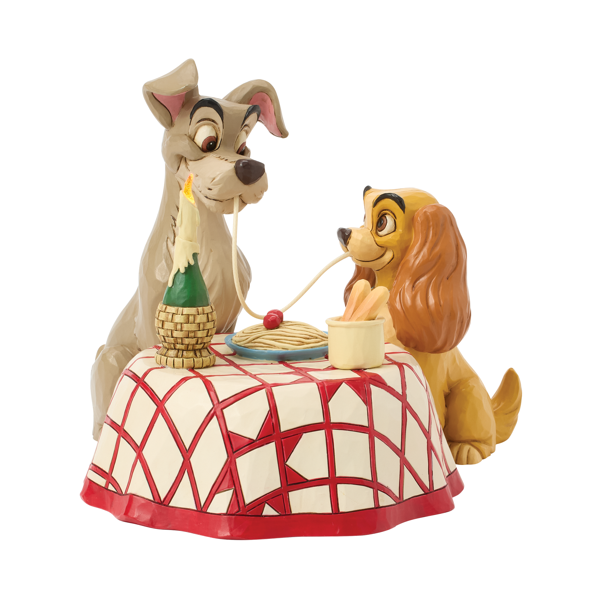 Lady & The Tramp -  "Dinner for Two" H 15 cm Jim Shore 6016899 - Lady en de Vagabond.