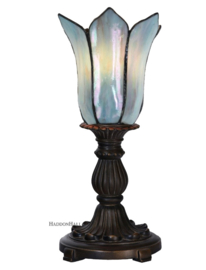 8185 Tafellamp Uplight met Tiffany kap Ø16cm Gentian Blue