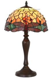 9347 Tafellamp Tiffany H53cm Ø30cm Dragonfly Flame 