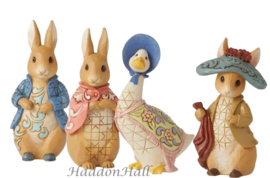 Beatrix Potter by Jim Shore - Set van 4 Mini Figurines Peter Rabbit, tijdelijke aanbieding