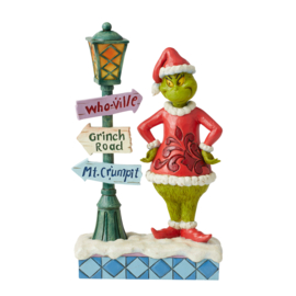 Grinch with Street Sign Lighted H25cm Jim Shore 6012699, retired