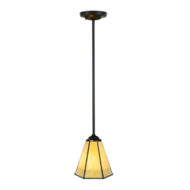 8199 Pendant Zwart met Tiffany kap  Ø15cm Narcissus