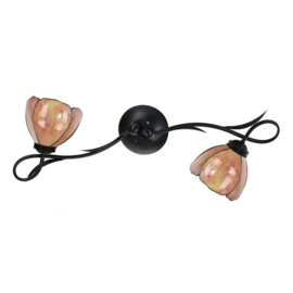 8205 '  Wandlamp B80cm met 2 kappen Ø17cmTulipa
