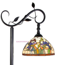 Y10392 * Vloerlamp H152 met Tiffany kap Ø25cm Papillons