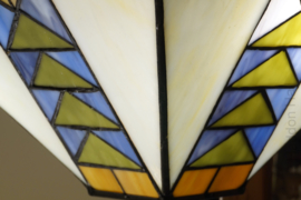 7855 ' Hanglamp met Tiffany kap 37x37cm Pyramide