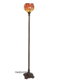 1212 * Vloerlamp Bruin H184cm Uplight met Tiffany kap Ø24cm The Flame