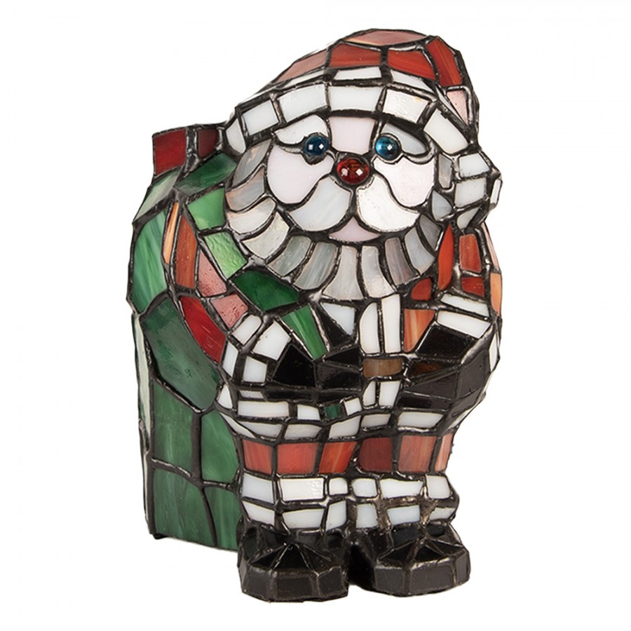 9360 Tiffany lamp Kerstman - Santa H22cm