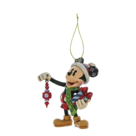 Mickey Holding Christmas Gift Ornament H10cm Jim Shore 6017546