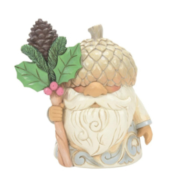 White Woodland Gnome with Acorn Hat H11cm Jim Shore 6012680 retired *
