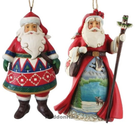 Lapland & Canadian Santa - Set van 2 Jim Shore Hanging Ornaments , laatste set, retired