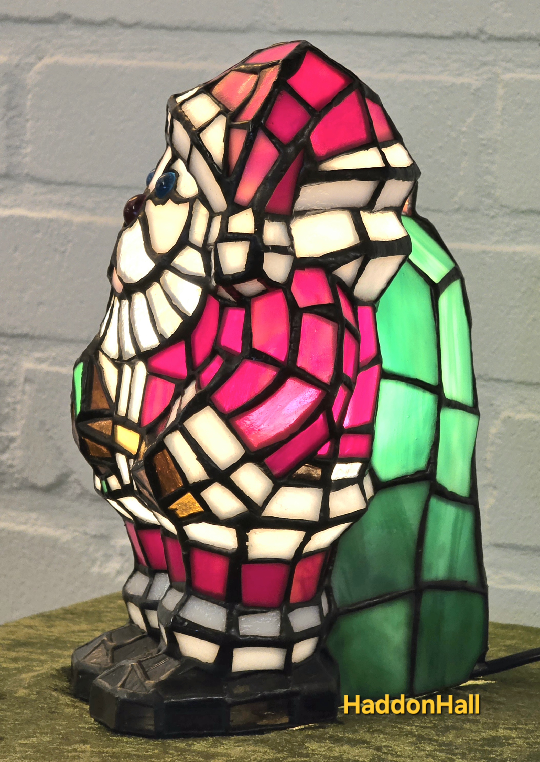9360 Tiffany lamp Kerstman - Santa H22cm