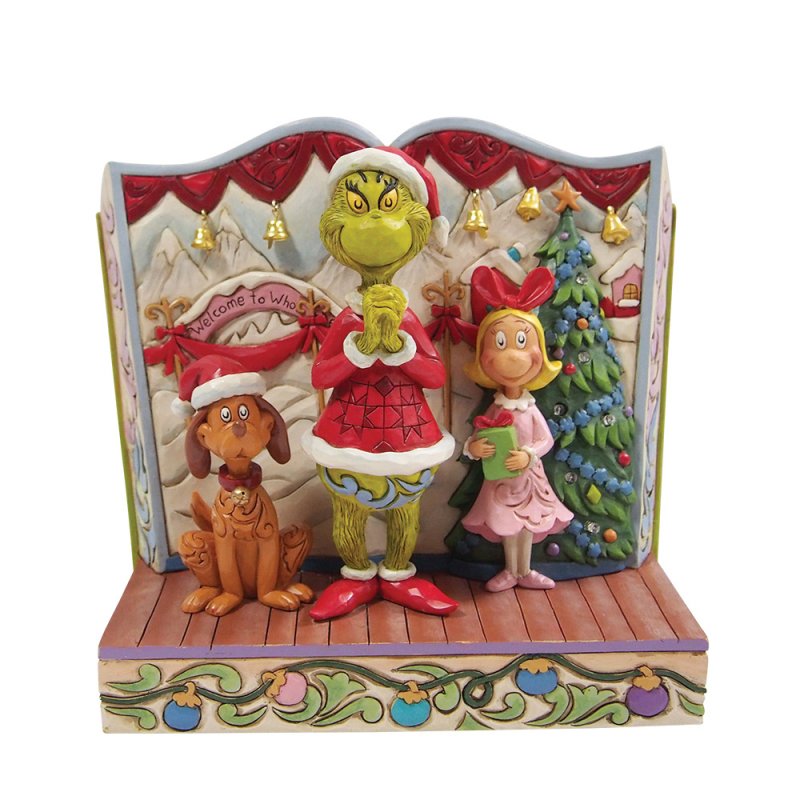 Grinch LED Storybook H16cm Jim Shore 6017056 , retired , uitverkocht