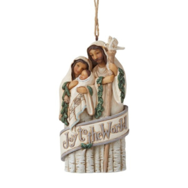 Set van 2 Jim Shore Hanging Ornaments H11cm - Believe Angel & Holy Family retired *