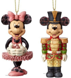 MICKEY & MINNIE Nutcracker H10cm Set van 2 Jim Shore Hanging Ornaments retired *