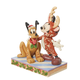 Mickey & Pluto "Festive Friends" H15cm Jim Shore 6013059 retired, laatste exemplaren