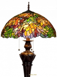 9131 9459 * Vloerlamp Tiffany  Ø50cm Autumnleaf   Bolling in de voet