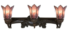 8184 * Wandlamp met 3 Tiffany kappen Ø16cm Gentian Purple Gentiaan