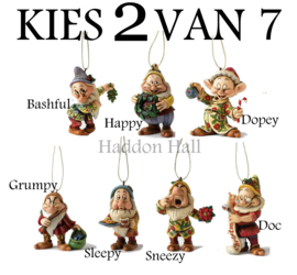 SNOW WHITE Set 2 - Kies 2 van 7 Hanging Ornament "Zeven Dwergen" Jim Shore *