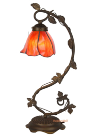 8200 Bureaulamp Tafellamp H53cm met Tiffany kap Ø17cm Poppy