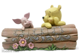 Winnie The Pooh & Piglet on a Long Figurine B16cm Jim Shore 6005964