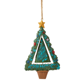 Set van 2 Hanging Ornaments - Gnome Rotating & Christmas Birds - Jim Shore retired *