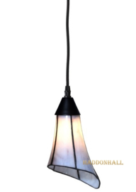 Hanglamp Textielsnoer Zwart met Tiffany kap Kleine Calla Purple-BluePREORDER