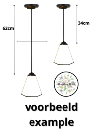 8119  Pendant Zwart met Tiffany kap Ø15cm Flow Souplesse '