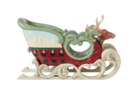 Highland Glen Large Sleigh with WInter Scene H20cm B34cm jim Shore 6015444 *