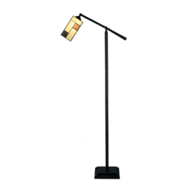 8131 Vloerlamp - Leeslamp H152cm met Tiffany kap 12,5x12cm Mondriaan