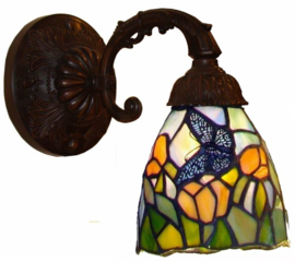 9307 8829 Wandlamp met Tiffany kap Ø11cm  Vlinder motief