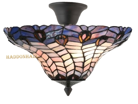 6338 96  Plafonniere Tiffany Ø40cm 2xE14 Peacock Mayura