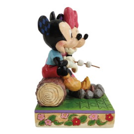 Mickey & Minnie Campfire  H14,5cm Jim Shore 6011938 Kampvuur , retired 