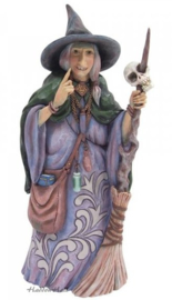Witch with Broom and Skull H26cm Jim Shore 6009507 retired 