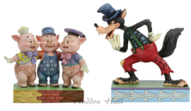 Silly Symphony - Big Bad Wolf & Tree Little Pigs Set van 2 -Jim Shore * retired