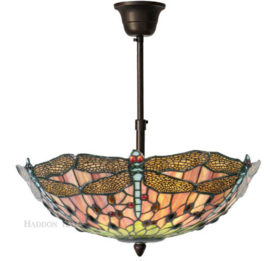 5415 PSP01 * Plafonniere-Hanglamp Tiffany Ø40cm Verstelbaar Red Green Dragonfly