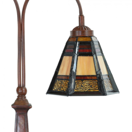6366 Bureaulamp H64cm met 2 Tiffany kappen