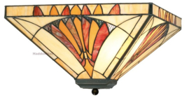 CT10273 * Plafonniere Tiffany 36x36cm 2xE27 Art Deco Sun