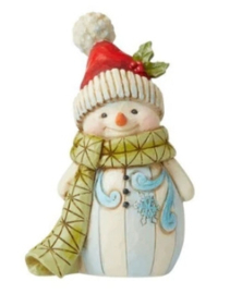 Snowman with Green Scarf Mini Figurine H9cm Jim Shore 6006660 * Retired