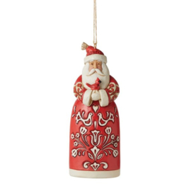 Nordic Noël  Santa with Cardinal Ornament  H10cm Jim Shore 6010838 *