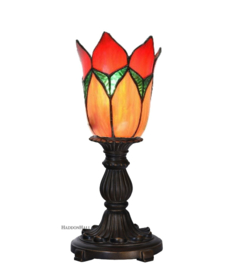 8099 Tafellamp Uplight met Tiffany kap Ø15cm Lovely Flower Red