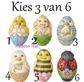 Holiday Eggs Kies 3 van 6 Jim Shore eieren 6003620 uit 2016 handpainted * retired